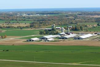 Soaring Eagle Dairy picture taken from airplane
